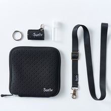 画像をギャラリービューアに読み込む, Suriv <ブラック>まるごと洗えるマスクケース(消毒ボトル&ホルダー付)